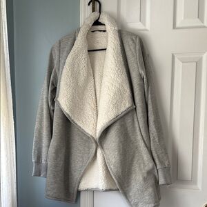 Abercrombie & Fitch Light Grey Cardigan with Waterfall Front